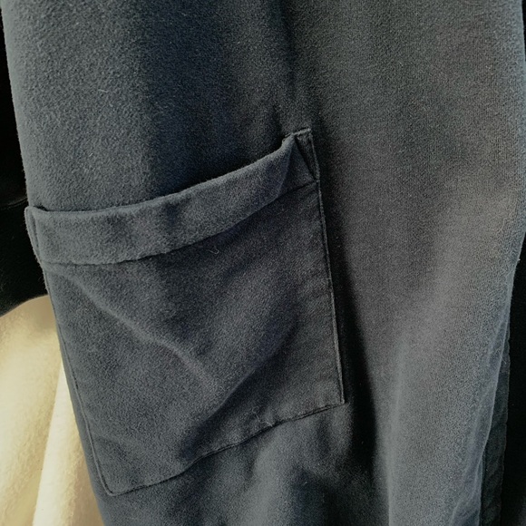 XL Vintage Navy Fleece Lined Hooded Robe. Comfy & Classic. Belt replaced w/ red - Picture 9 of 12